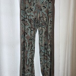 INC International Concepts Teal and Brown Paisley Trousers